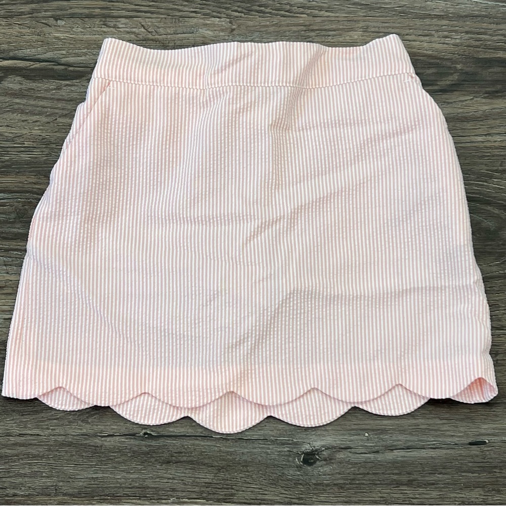 Vineyard Vines Girls Performance Pink White Gingham scalloped Skort Small (7-8)